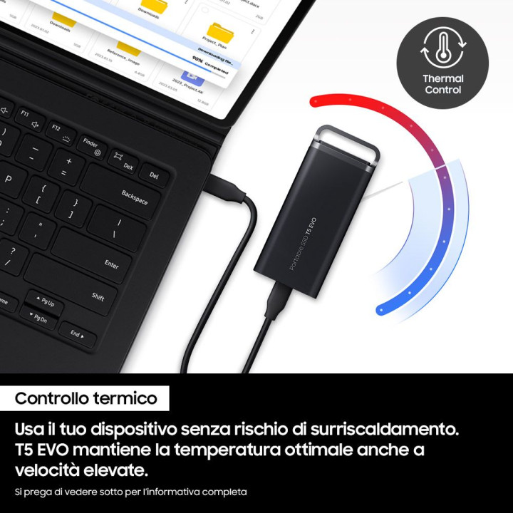 SAMSUNG SSD ESTERNO T5 EVO 2TB USB-C 460MBS RW